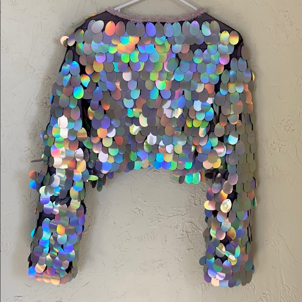 Silver Rainbow Festival Sequin Jacket